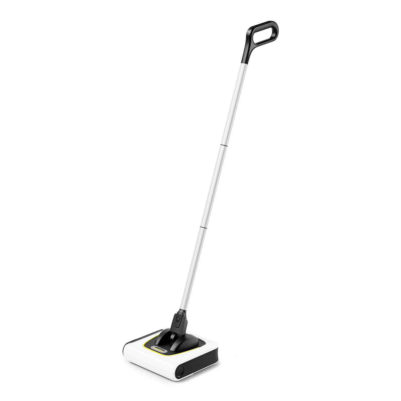 Kärcher electric broom with a long handle and sleek design, featuring a white and black colour scheme.