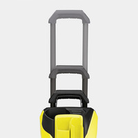 Yellow Kärcher trolley handle with adjustable height, shown against a plain grey background.