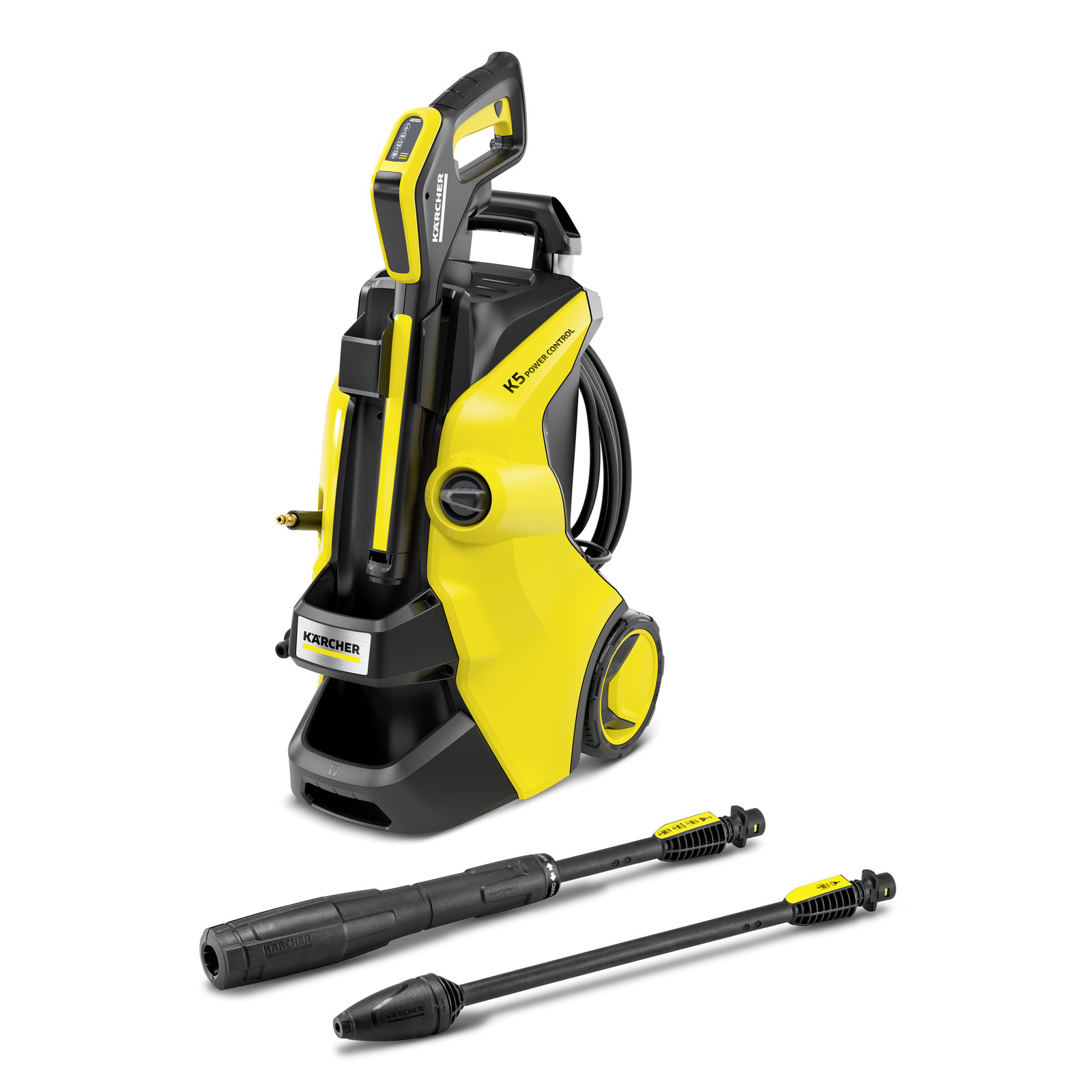 Aspirator cu presiune Kärcher K5 Power Control galben-negru, cu două accesorii de curățare. Aspirator cu presiune Kärcher K5 Power Control galben-negru, cu două accesorii de curățare.