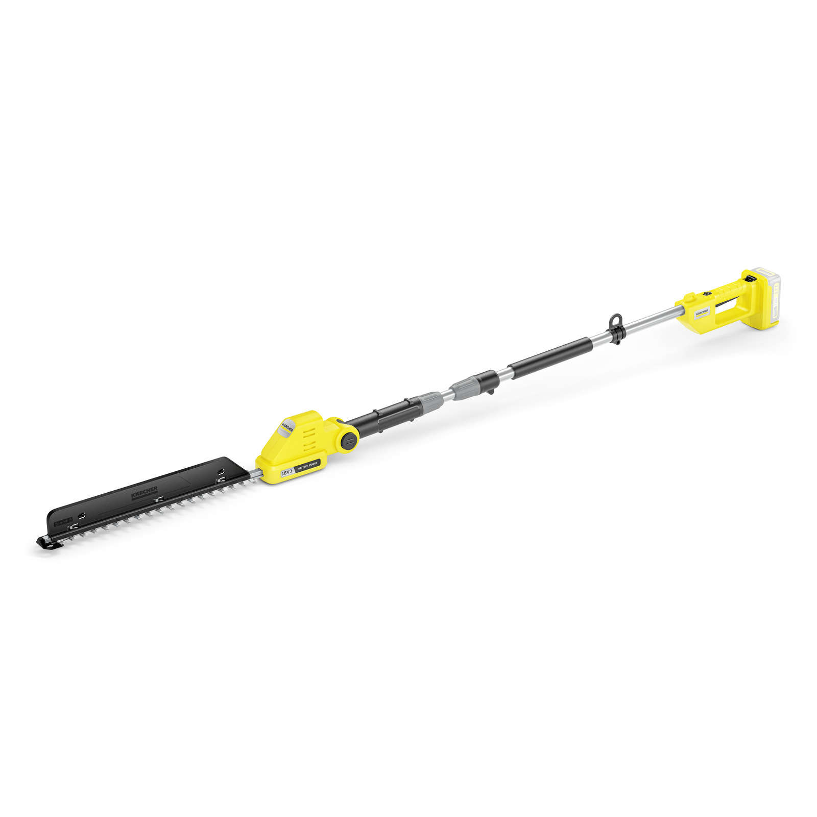 Kärcher pole hedge trimmer, yellow and black, on a white background.