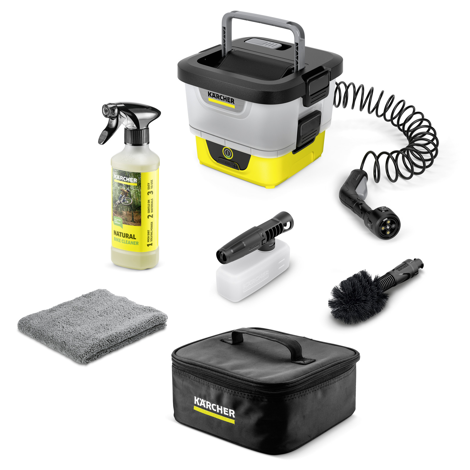 Aparat de spalat cu presiune joasa portabil OC 4 + Bike Kit | Kärcher