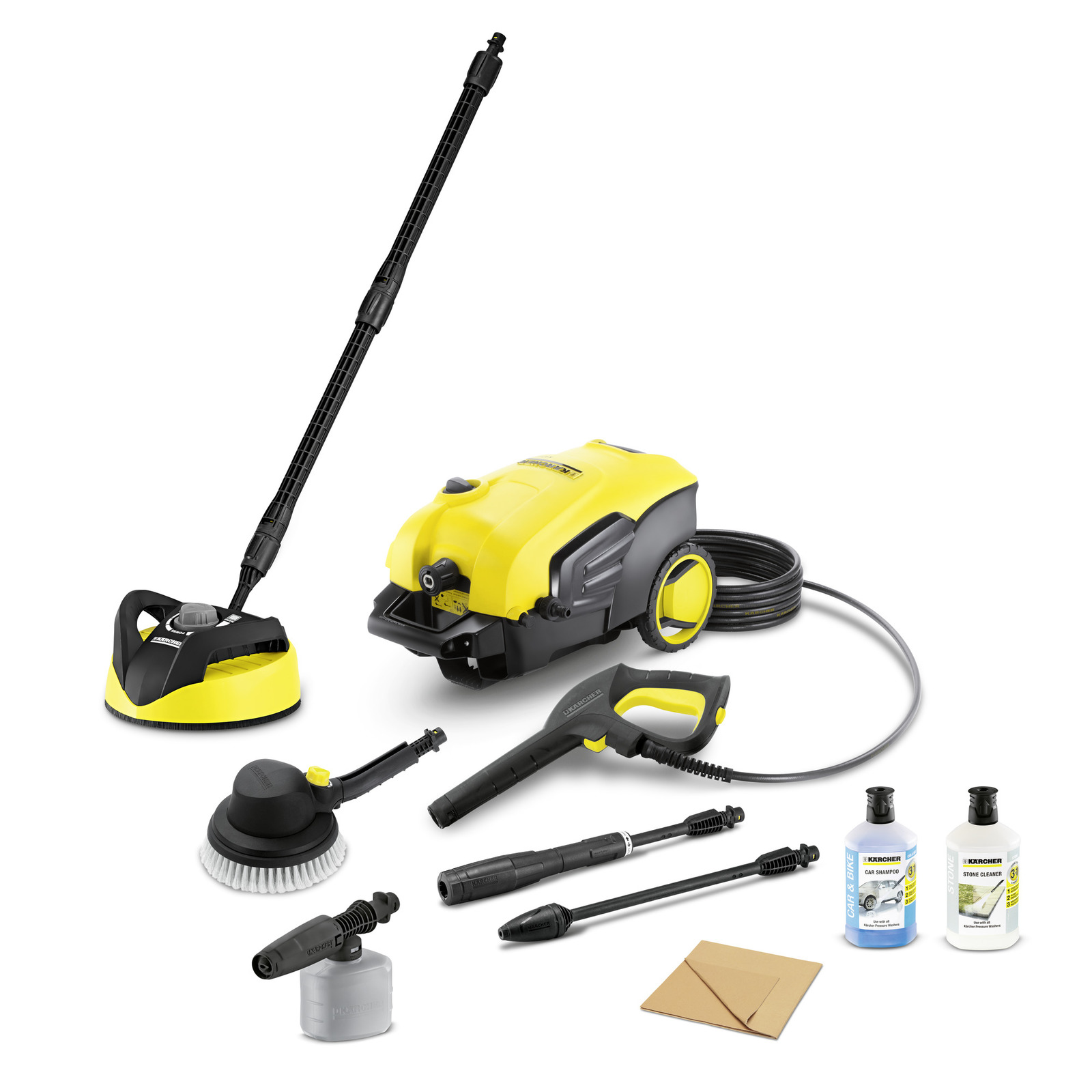 Aspirator Kärcher cu accesorii: perie rotativă, lance de pulverizare, detergent auto și pentru piatră, furtun și duze. Aspirator Kärcher cu accesorii: perie rotativă, lance de pulverizare, detergent auto și pentru piatră, furtun și duze.