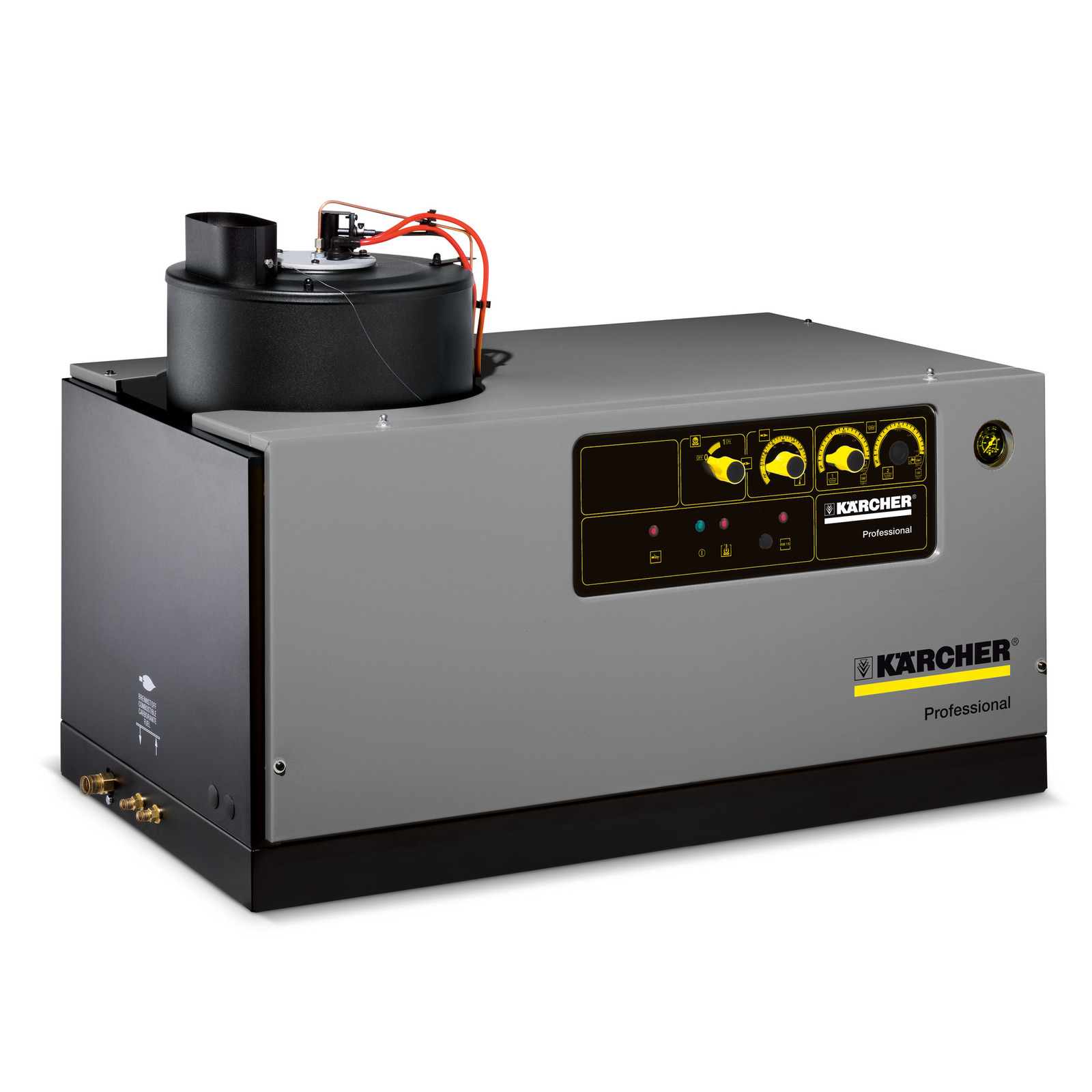 Kärcher professional cleaning machine with control panel and visible wiring on top.
