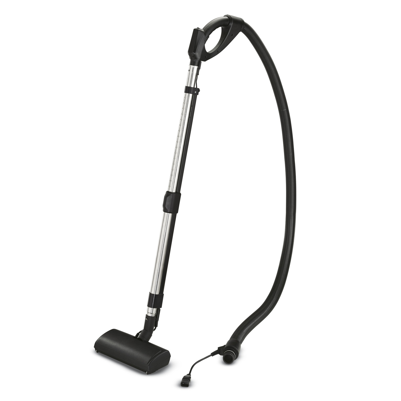 Kärcher vacuum cleaner attachment with a long metal tube and flexible hose, featuring a black handle and floor nozzle.