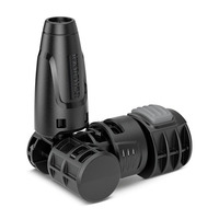 Kärcher water filter attachment, black, with cylindrical design and textured grip, shown on a white background.
