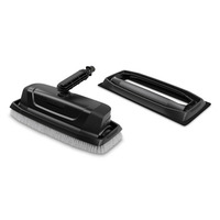 Kärcher roller brush attachment with grey bristles and a black handle, alongside a separate black base.