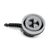 Kärcher rotating brush attachment with white bristles and black handle, designed for cleaning surfaces.