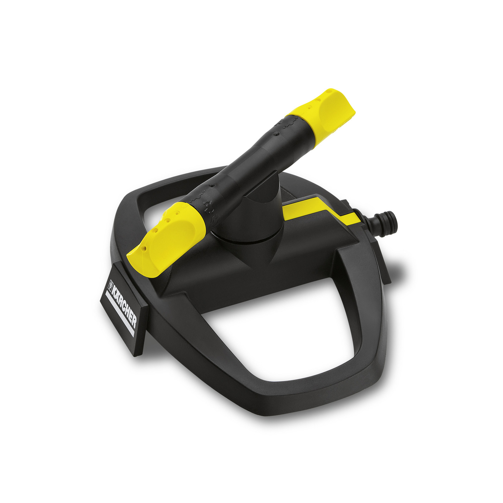 Kärcher surface cleaner with black and yellow design, featuring a handle and nozzle attachment. Kärcher surface cleaner with black and yellow design, featuring a handle and nozzle attachment.
