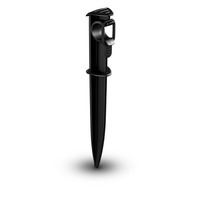 Black Kärcher ground spike with a circular holder, standing upright on a white background.