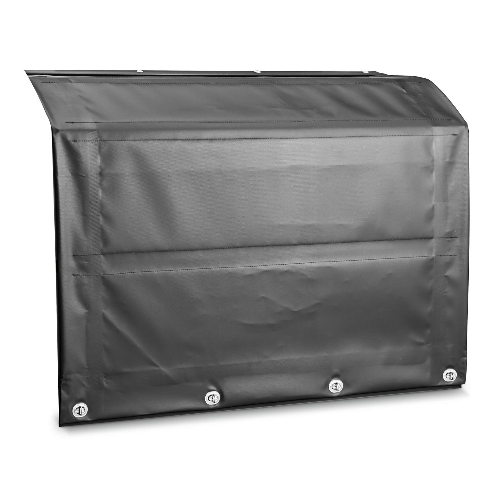 Black protective cover with reinforced edges and four metal eyelets at the bottom.