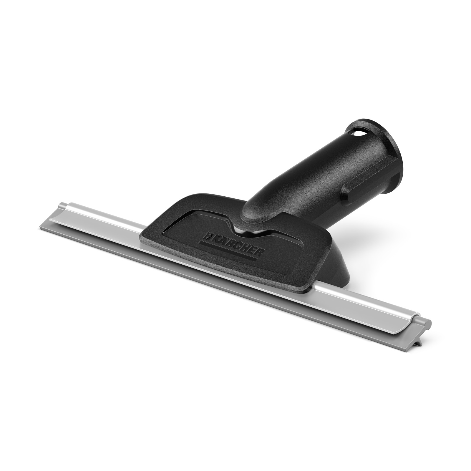Kärcher window vac attachment with a black handle and grey squeegee blade, isolated on a white background.