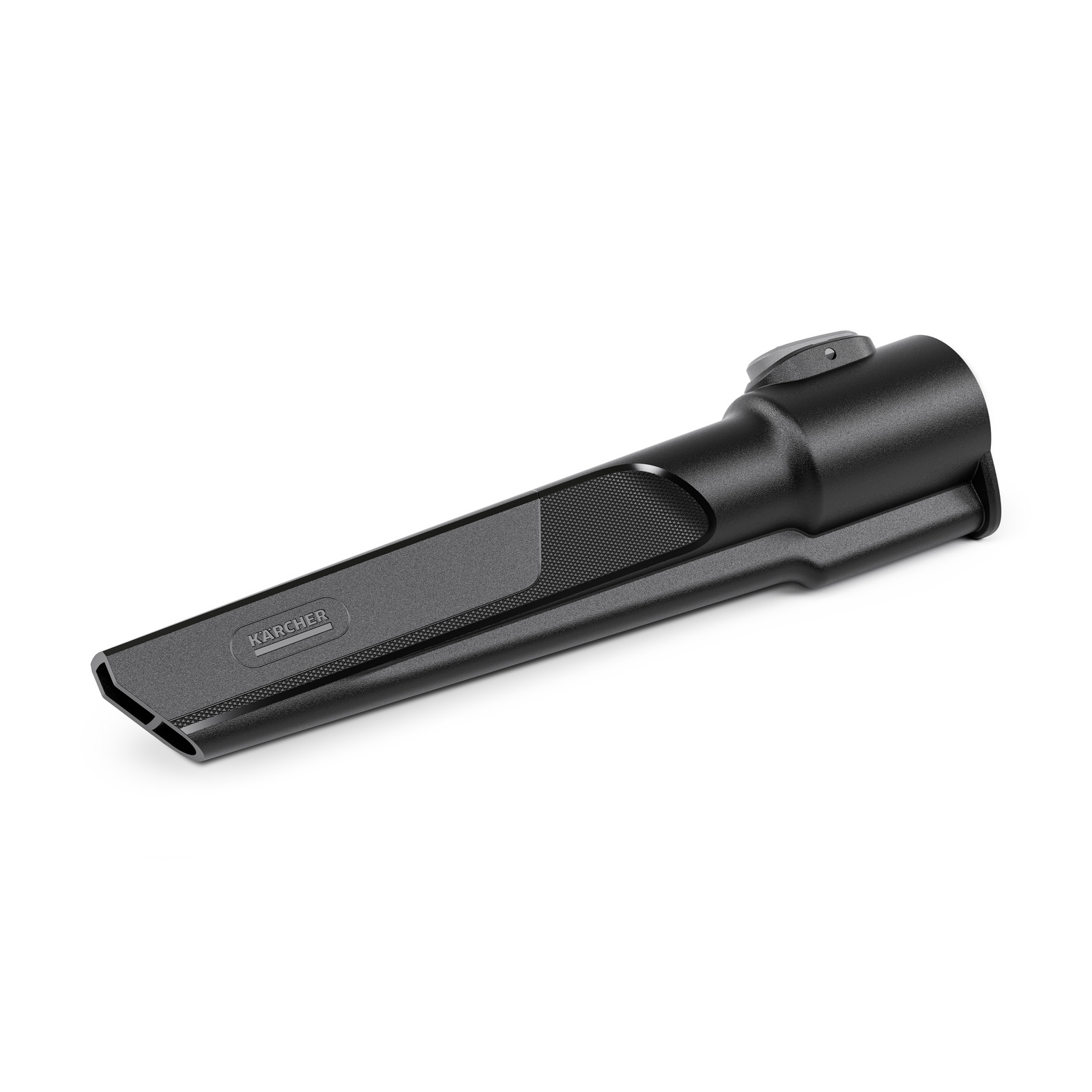 Black Kärcher vacuum cleaner nozzle attachment on a white background.