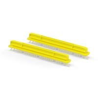 Two yellow Kärcher brush attachments with white bristles, positioned diagonally on a white background.