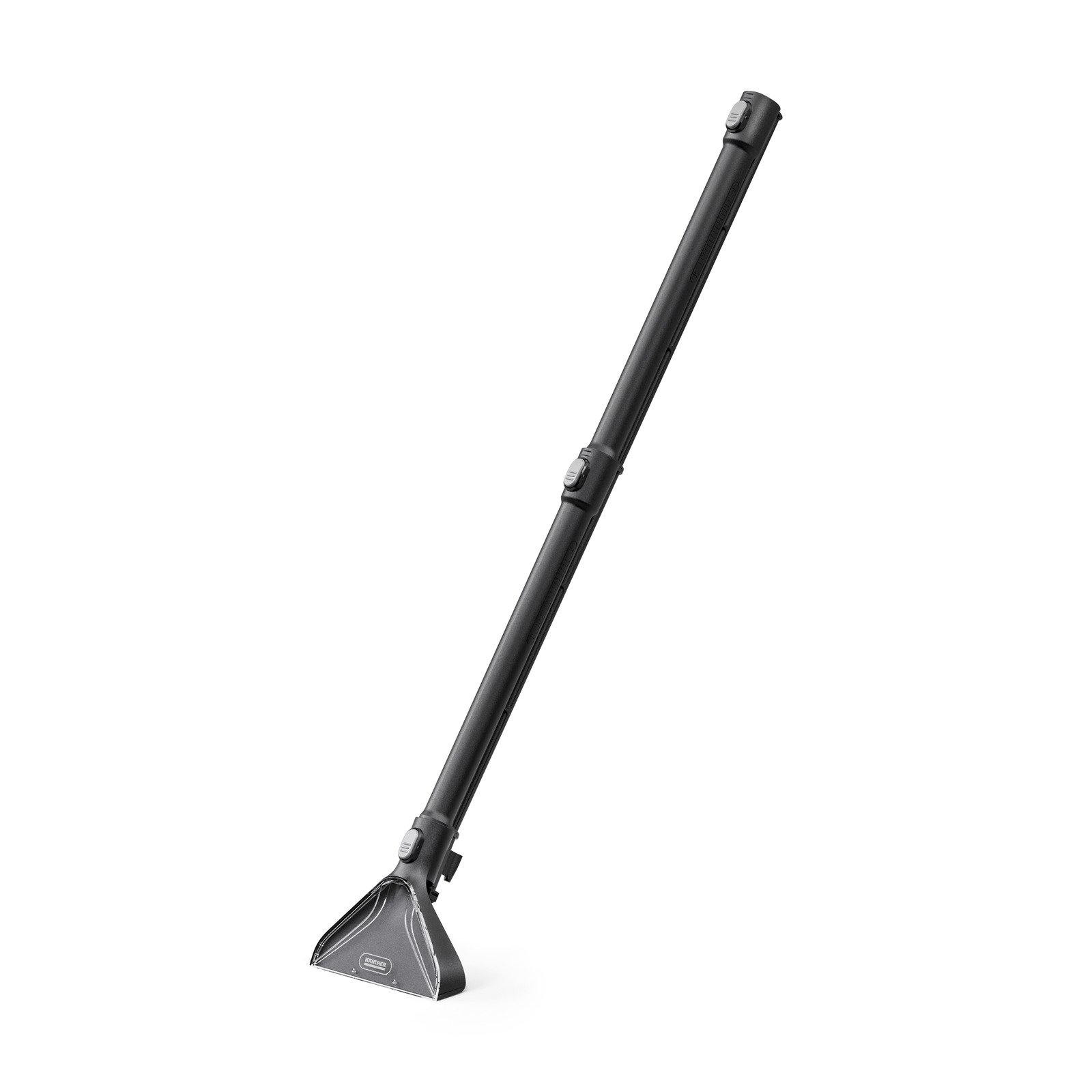 Black Kärcher spray extraction nozzle with an angled head, designed for cleaning surfaces.