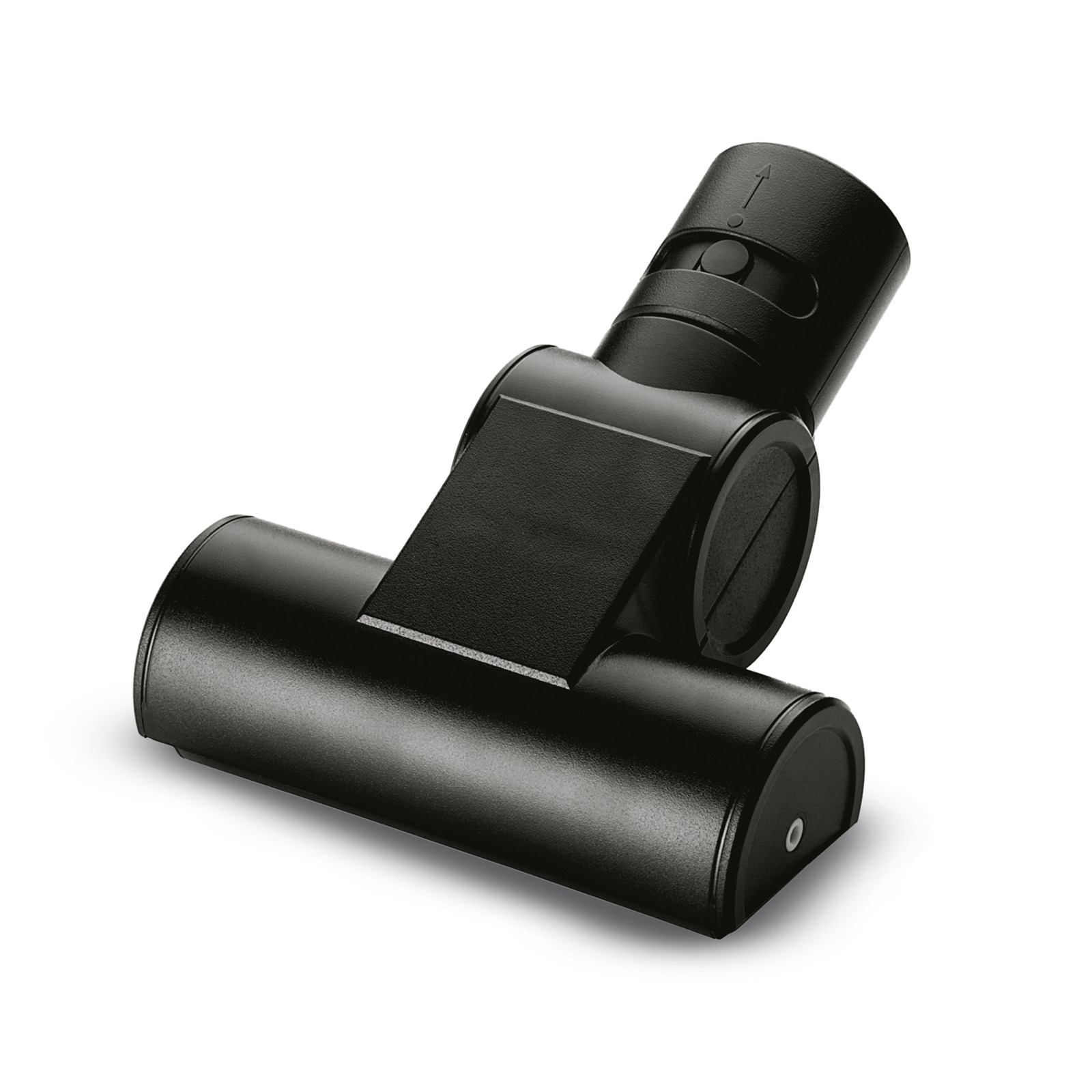 Accesoriu negru Kärcher pentru aspirator, cu design cilindric și mecanism rotativ.