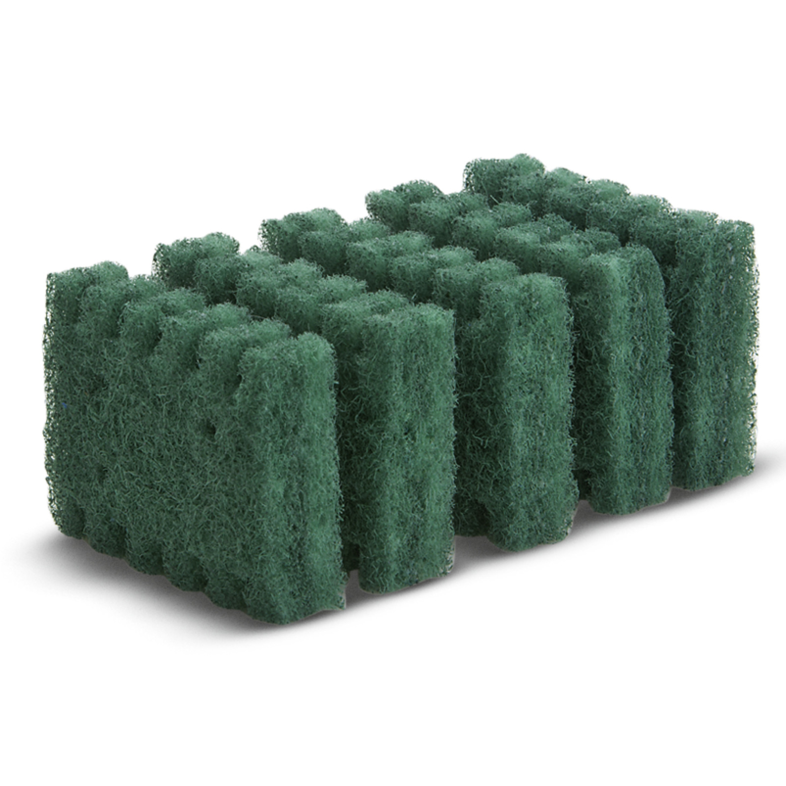 Green textured cleaning sponges stacked in a row, showing a rough surface pattern. Green textured cleaning sponges stacked in a row, showing a rough surface pattern.