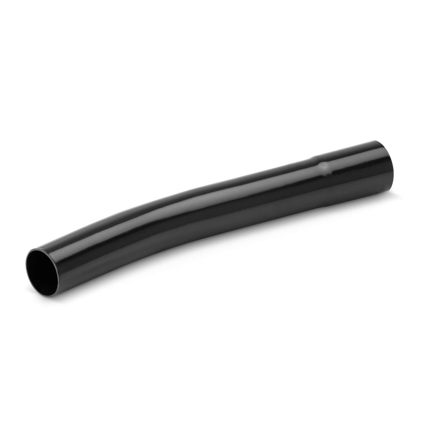 Black curved plastic tube on a white background. Black curved plastic tube on a white background.