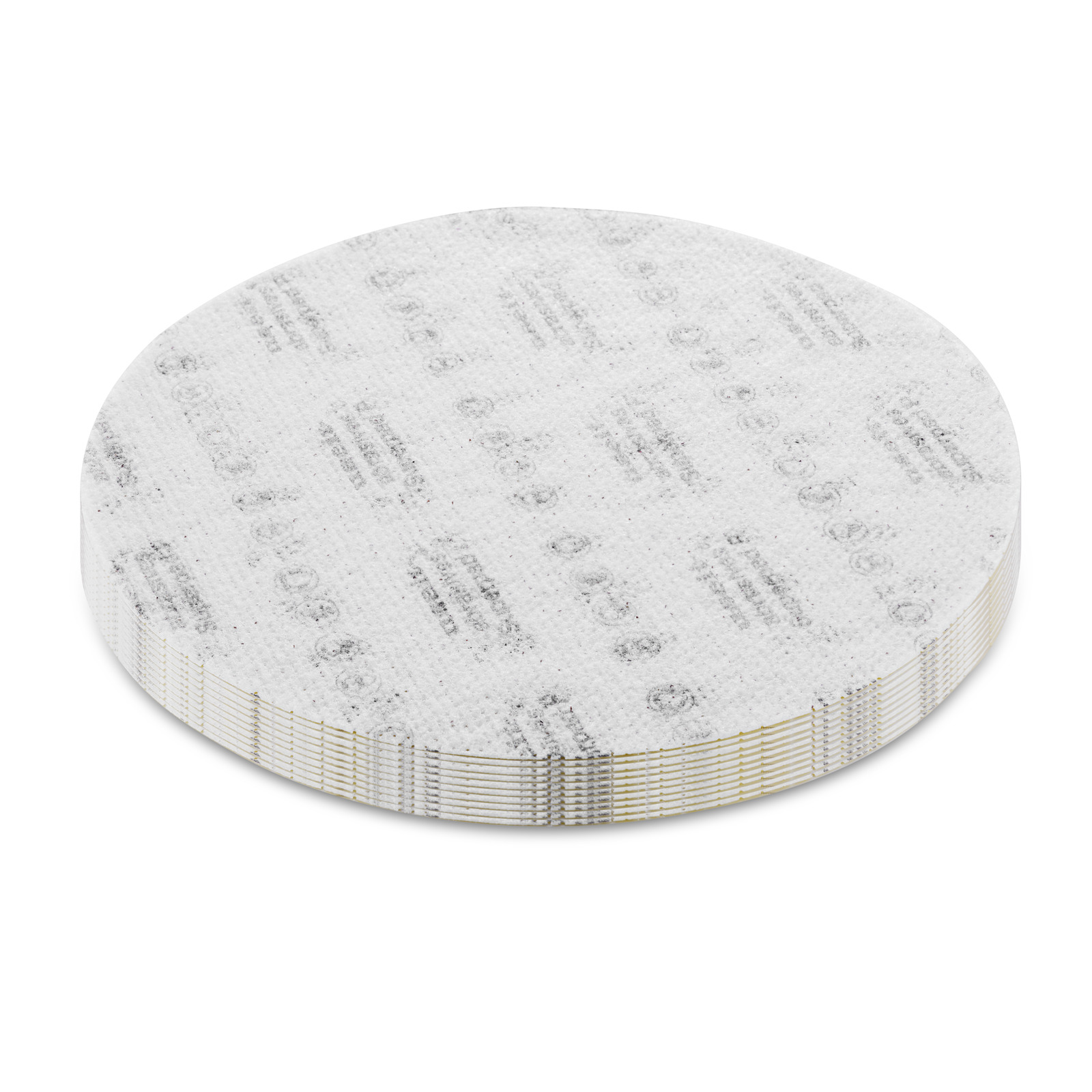 Stack of round white filter papers with a textured top surface, presented on a plain white background. Stack of round white filter papers with a textured top surface, presented on a plain white background.