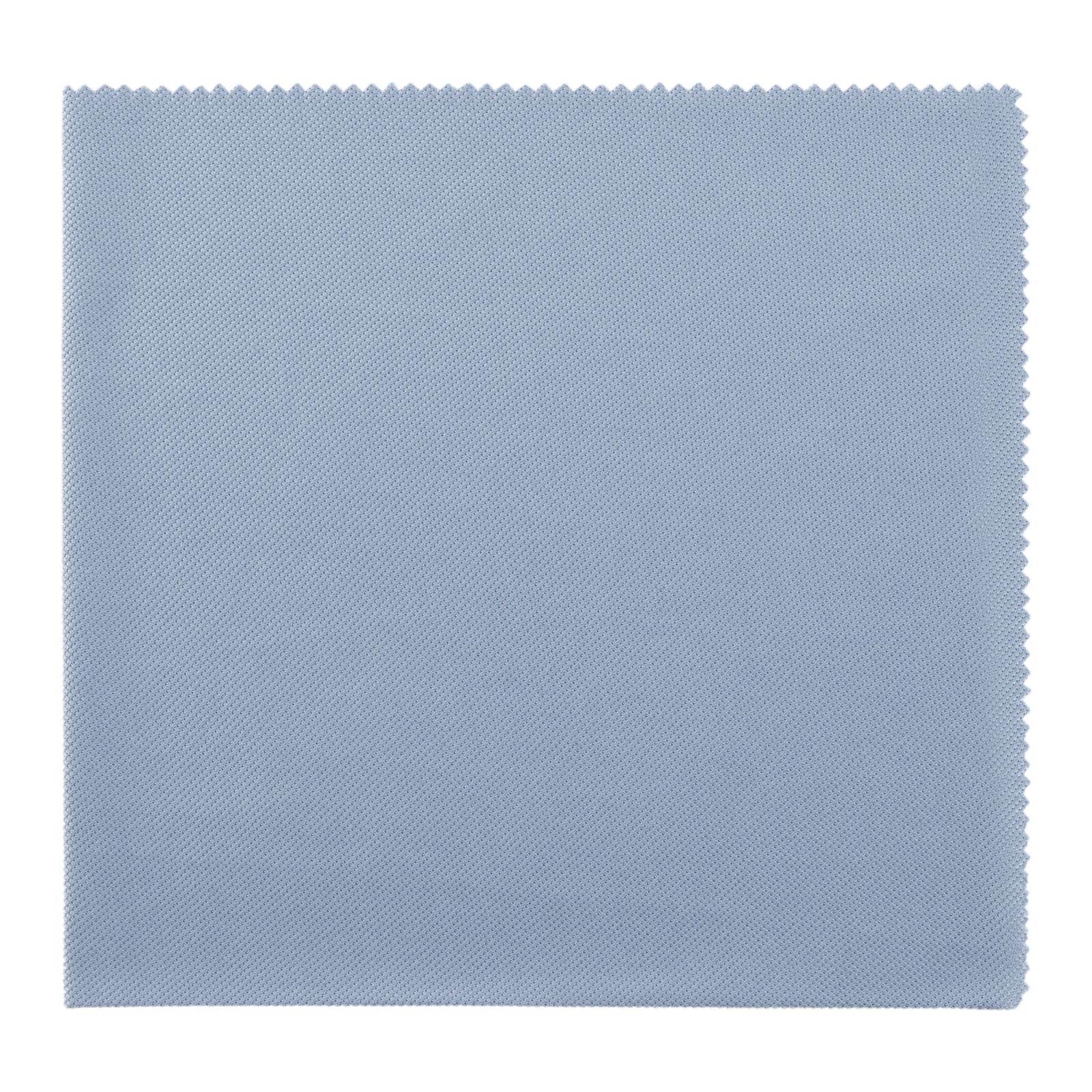 Blue microfibre cloth with zigzag edges, laid flat against a white background. Blue microfibre cloth with zigzag edges, laid flat against a white background.
