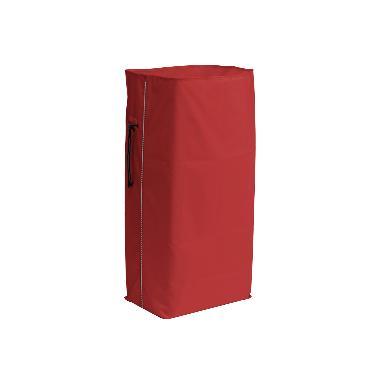 Red rectangular cover with drawstring closure on the side, designed to fit over a large item.