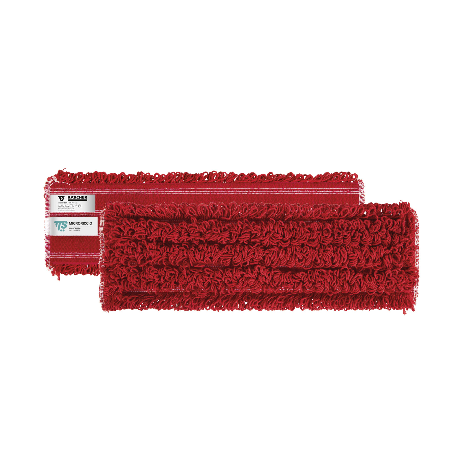Kärcher Premium MF Mopp Schlaufen rot Klettsystem 40 cm