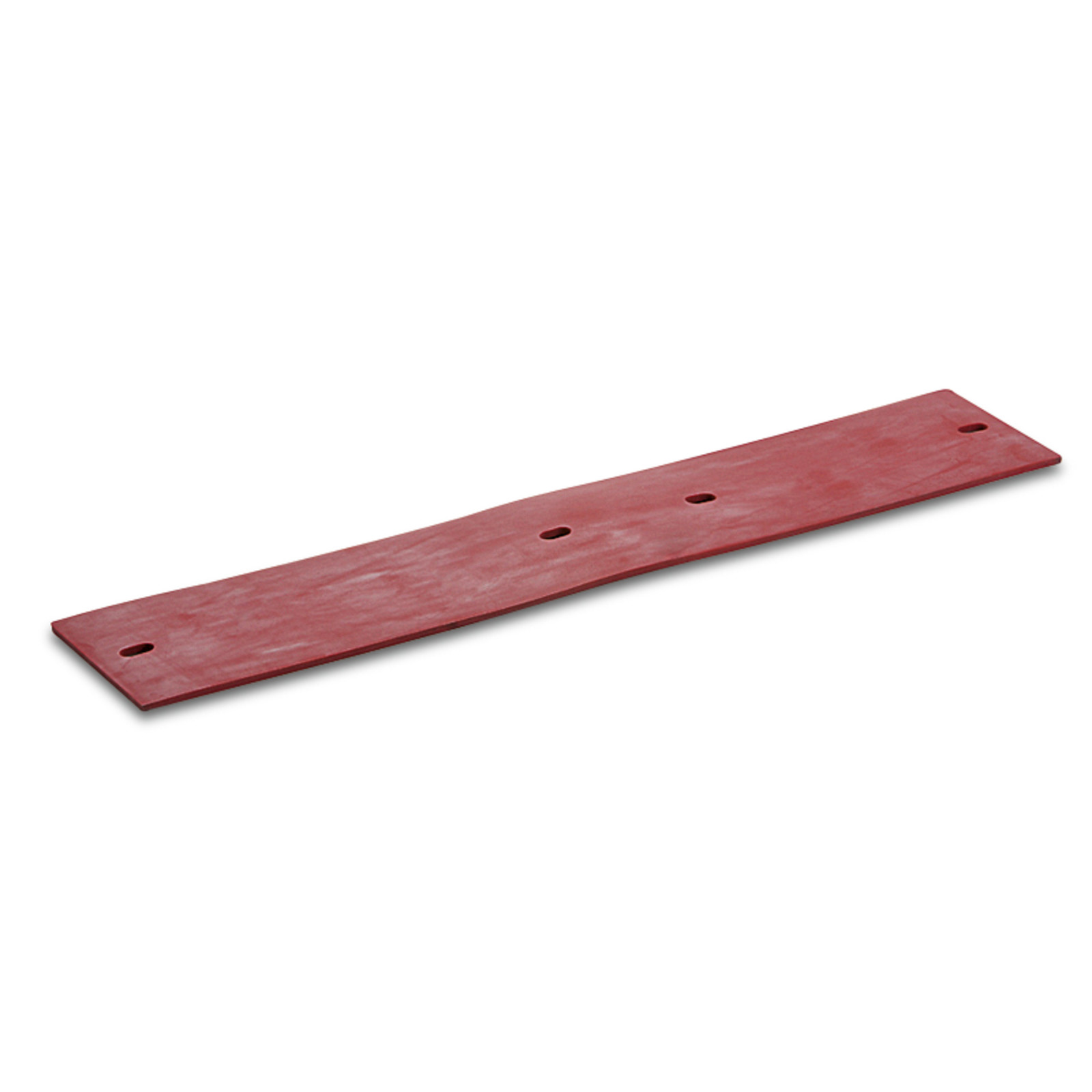 Red rubber strip with five holes evenly spaced along its length, lying flat on a white surface. Red rubber strip with five holes evenly spaced along its length, lying flat on a white surface.