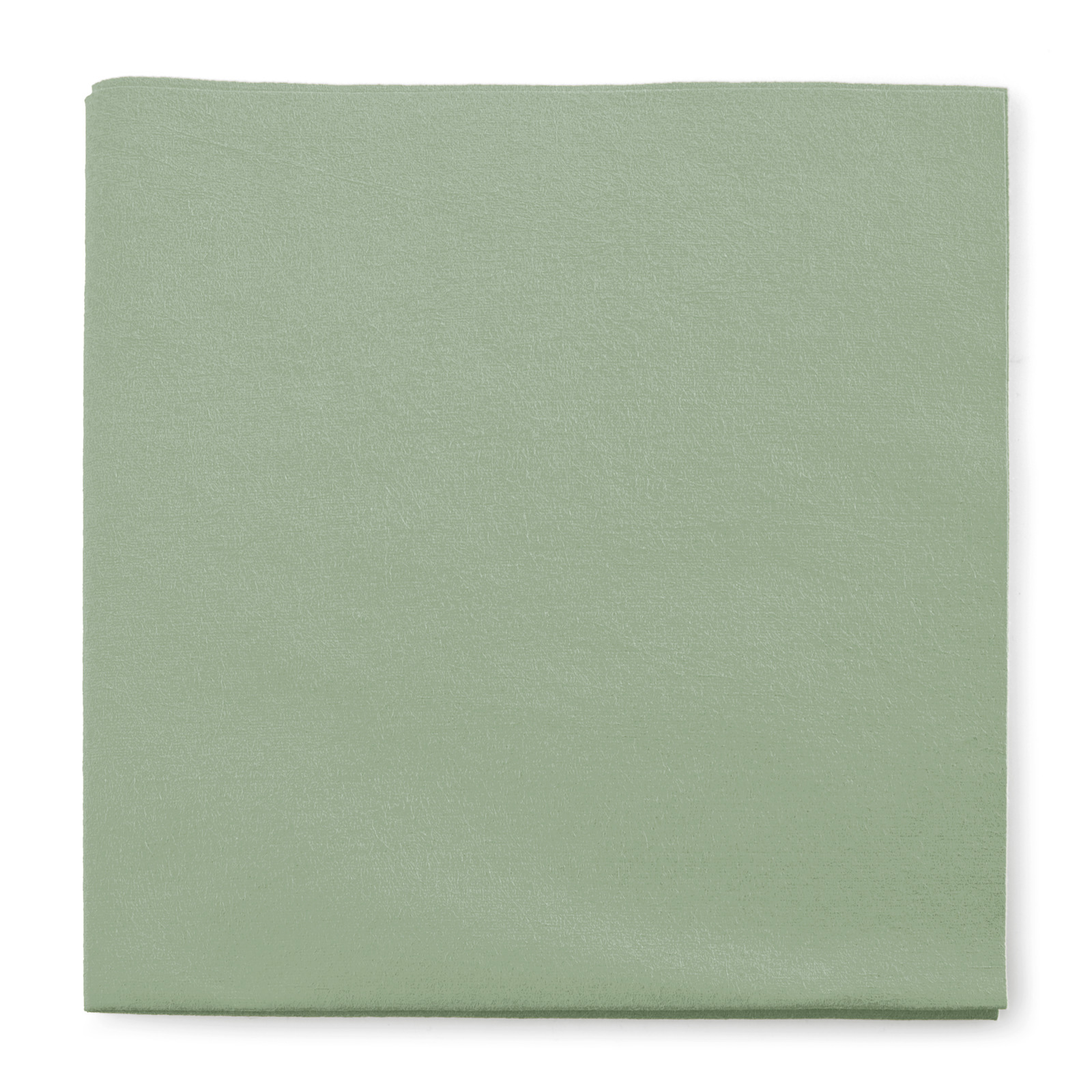 Square green cleaning cloth with a soft texture, neatly folded at the bottom right corner.