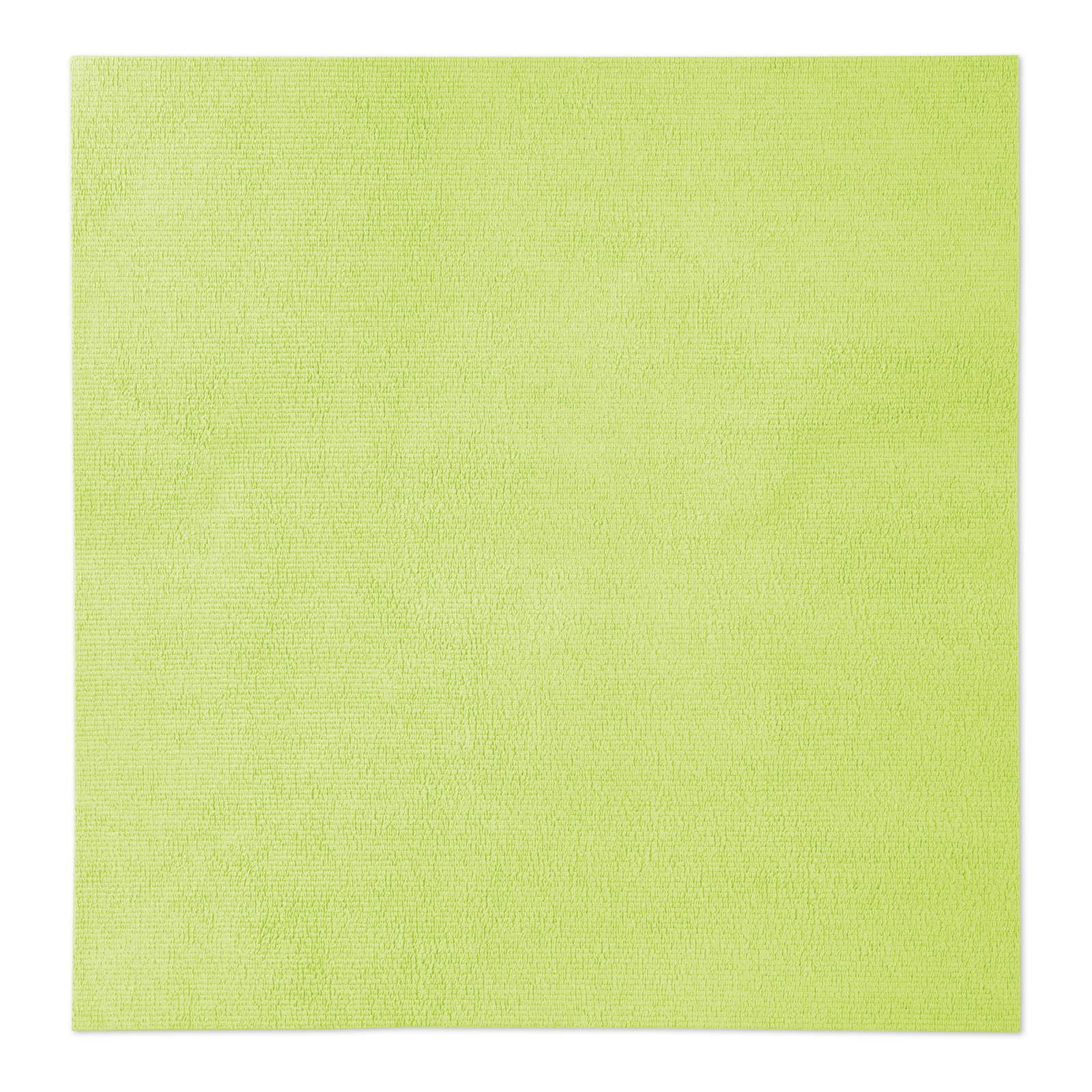 Bright green microfibre cloth with a textured surface, shown flat and evenly lit.