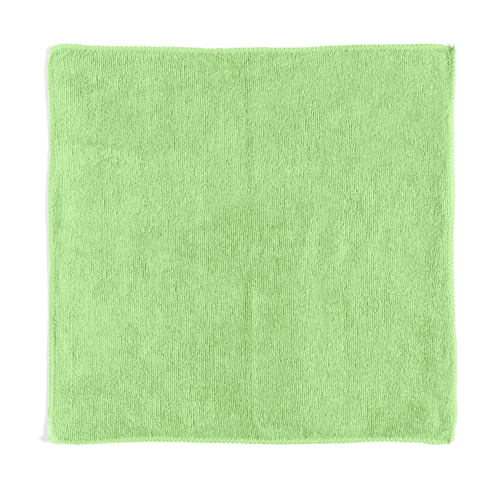 Green microfiber cloth with a textured surface, laid flat against a white background.