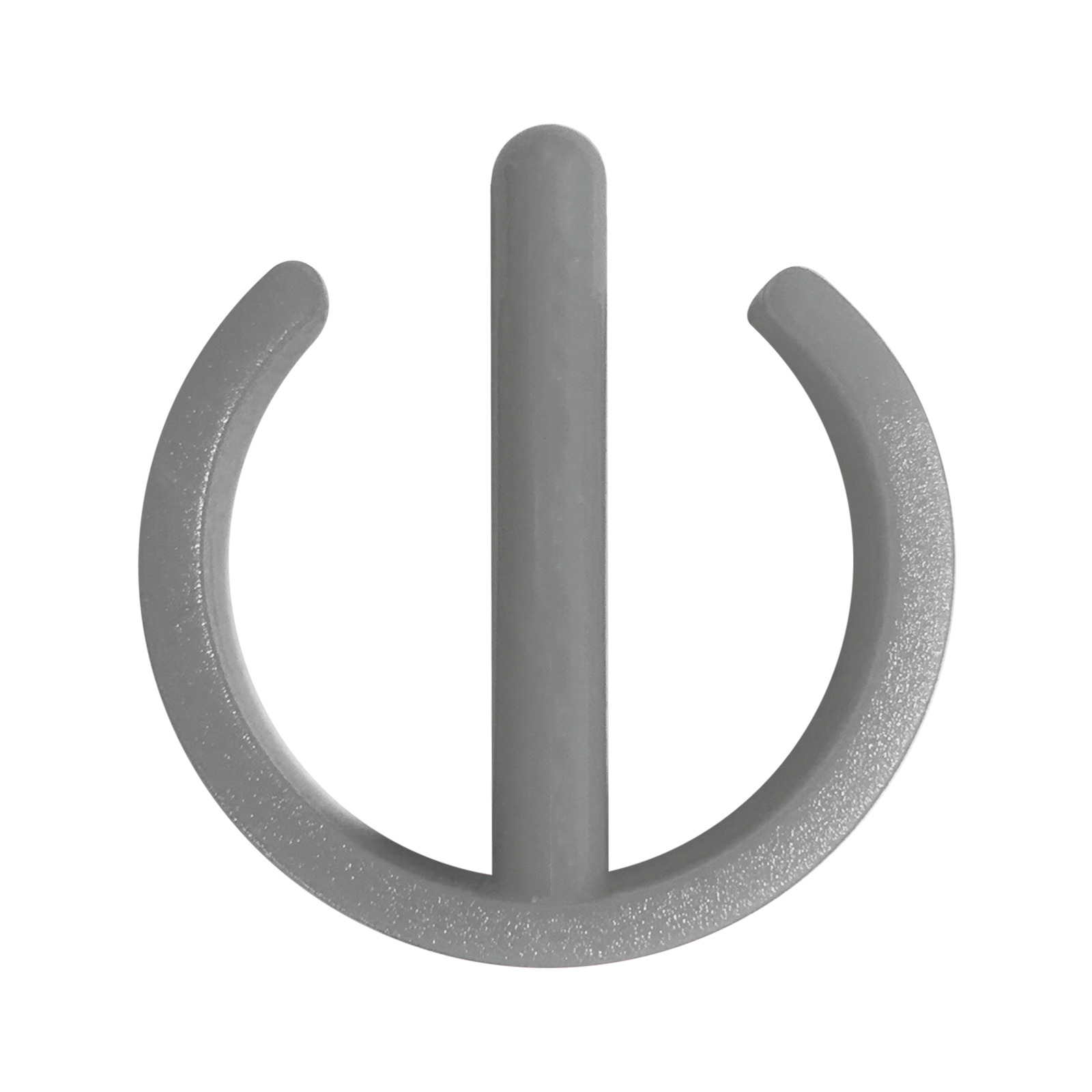 Grey power symbol resembling an open circle with a vertical line in the centre, isolated on a white background. Grey power symbol resembling an open circle with a vertical line in the centre, isolated on a white background.